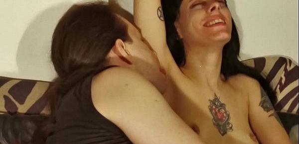  Sweaty armpit fetish for my sexy tattoed goth teen daughter pt1 HD